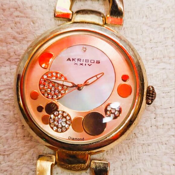 Akribos XXIV AK895RG-BX  Diamond dial  Twisted Chain Watch for Women - Picture 13 of 16